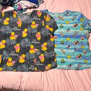 Disney Women's Pajama Tops - Gray and Blue